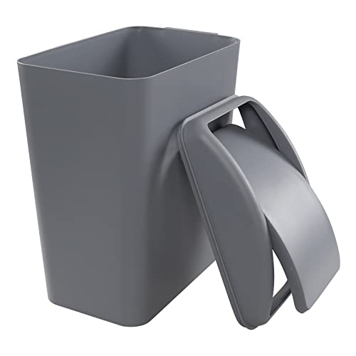 Caneca de basura con tapa basculante 16 L gris Wekioger
