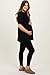 PinkBlush Black Oversized Crewneck Short Sleeve and Legging Maternity Set