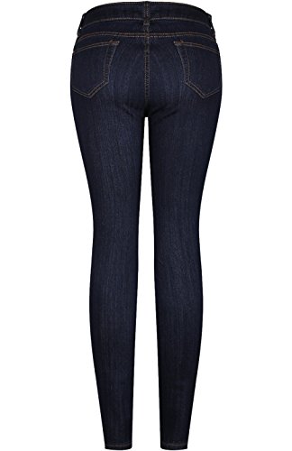 2LUV Women's Stretchy 5 Pocket Dark Denim Skinny Jeans Dark Indigo 32