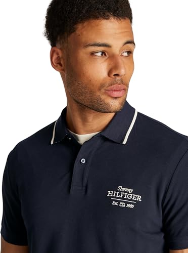 Tommy Hilfiger Herren Poloshirt Kurzarm Left Chest Graphic Regular Fit, Blau (Desert Sky), S – Ansicht 3