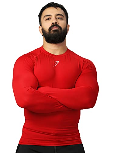 Image of FUAARK Men's Full Sleeve Compression T-Shirt - Athletic Base Layer for Fitness, Cycling, Training, Workout, Tactical Sports Wear