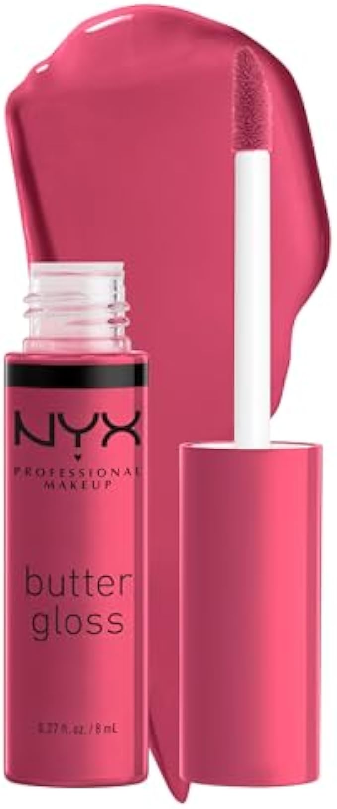 NYX PROFESSIONAL MAKEUP Butter Gloss Brown Sugar, Non-Sticky Lip Gloss - Cinnamon Roll (Grey Brown)