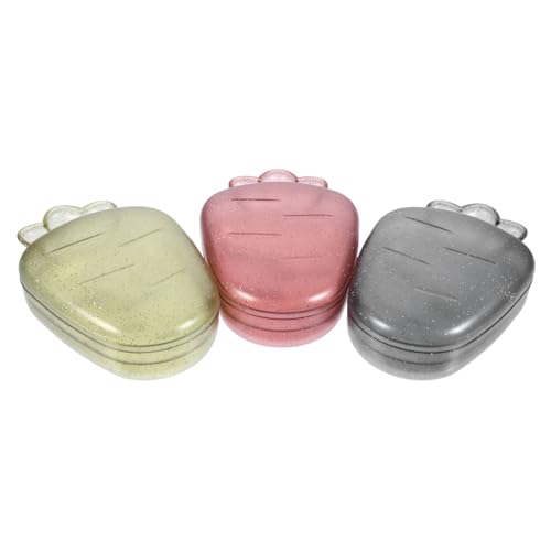 Cabilock 3pcs Cartoon Soap Holder Creative Carrot-Shaped Soap Cases Drainage Design for Kitchen and Bathroom Easy to Clean and Disassemble