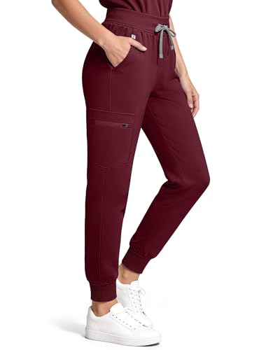 Image of Medical Scrubs for Women Pants, Soft Stretch & Breathable Joggers | Drawstring Womens Scrub Cargo Pants with 5 Utility Pockets, Bottoms Keep 12-Hour Shift Comfort for Healthcare Professionals