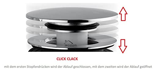 ECOLAM® exklusive freistehende Badewanne Standbadewanne moderne Wanne freistehend Moya + Ablaufgarnitur Click Clack Design Mineralguss 160x70 cm glamour Luxus weiß – Bild 7