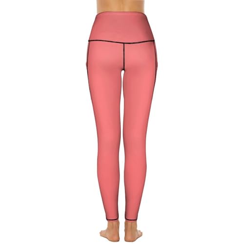 Legging imprimé rouge clair taille haute anti transpirant avec poches