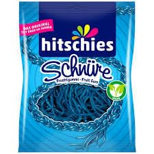 Hitschies Schnure Fruit Gum Candy, Blue Licorice Strings, 125g
