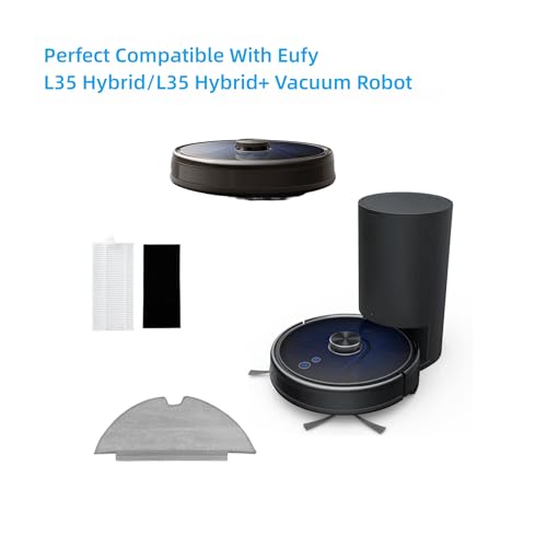Vacuum Accessories for eufy RoboVac L35 Hybrid / L35 Hybrid+ + Robot Vacuum 4 Hepa Filter 4 Mop Cloth 1 Cleaning Brush
