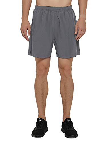 Ggk Mens 5 Inch Running Shorts Lightweight Quick Dry Athletic Shorts For Workout Gym Training With Back Zipper Pockets Grey #TOP2