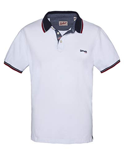 Schott NYC Psharbours Polo, Blanco (White White), X-Large para Hombre