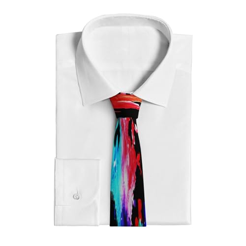 Autism Awareness Watercolor Splatter Men'S Classic Silk Smooth Tie, Suitable For Pairing With Formal Occasions2