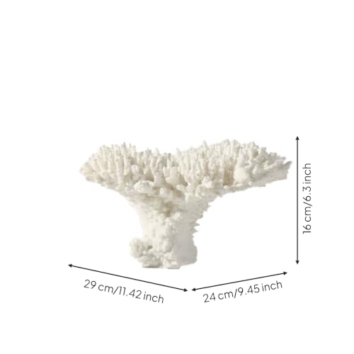 Corail imitation résine blanc cassé : statue chic 33cm pour bureau moderne - 7