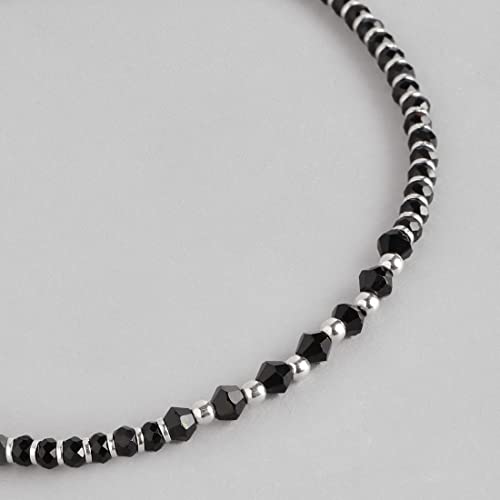 ZAVYA 925 Sterling Silver Designer Black Rhodium Plated Beaded Anklet (Single) | Gift for Women & Girls | With Certificate of Authenticity & 925 Hallmark - Image 5