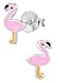 Hypoallergenic Sterling Silver Pink Flamingo Stud Earrings for Kids (Nickel Free)