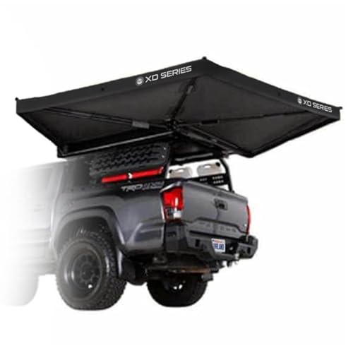 Image of Overland Vehicle Systems - XD Nomadic 270 LTE - Awning w /Lights, Driver Side, Black Trim w /Black Travel Cover