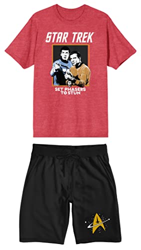 Bioworld Star Trek Original Series Set Phasers To Stun Men's Graphic T-shirt & Sleep Shorts Combo Set