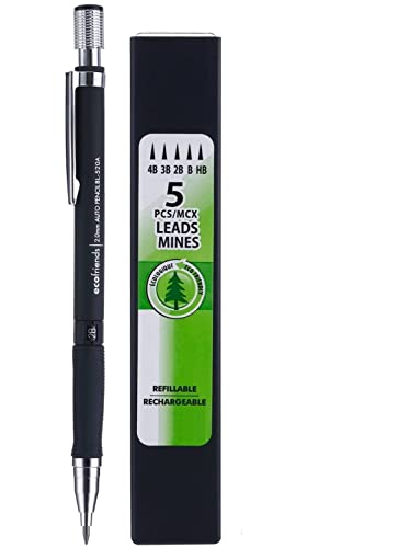 Image of deziine�2.0mm Mechanical Auto Pencil + Lead Box (5 Leads) - Body Color Black