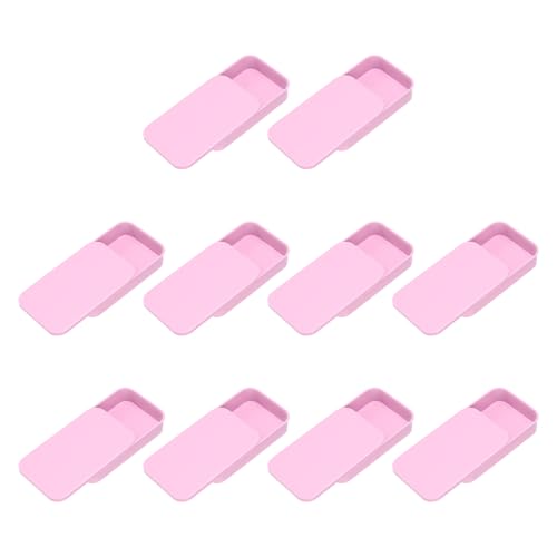 Image of uxcell 10Pcs Slide Top Tin Containers, Mini Metal Empty Tins Box with Sliding Lids, 3.1 inchx2 inchx0.6 inch Rectangular Storage Organizers for Lip Balm, Solid Perfume, Small Items, Pink