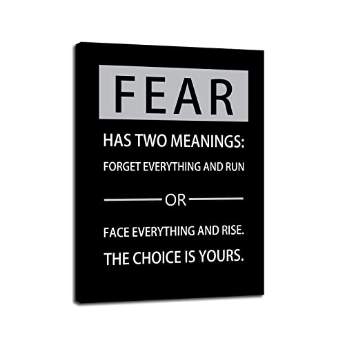 Inspirational Canvas Wall Art Fear Has Two Meanings Printed Pictures