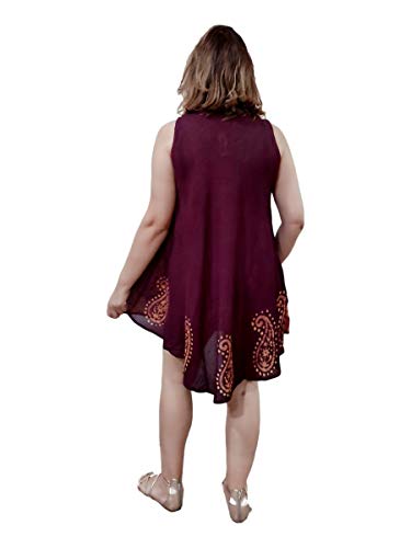 Vestido Curto Trapézio Regata Indiano Batik Plus Size 1322