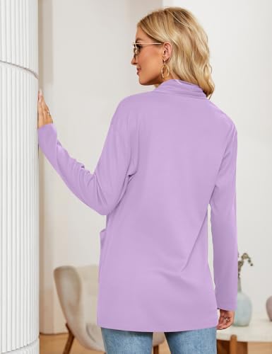 Image of Micoson Women's Long Sleeve Open Front Cardigan Casual Loose Lightweight Cardigans with Pockets