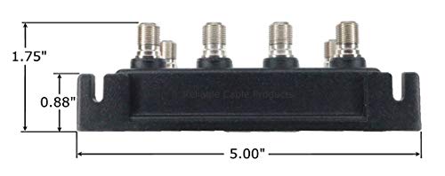 4-Port Cable TV/Internet Digital Signal Amplifier/Booster/Splitter with Unity Gain, Modem Bypass Port and MoCA Support, F59 Terminators (Lindsay LRSA004SM)