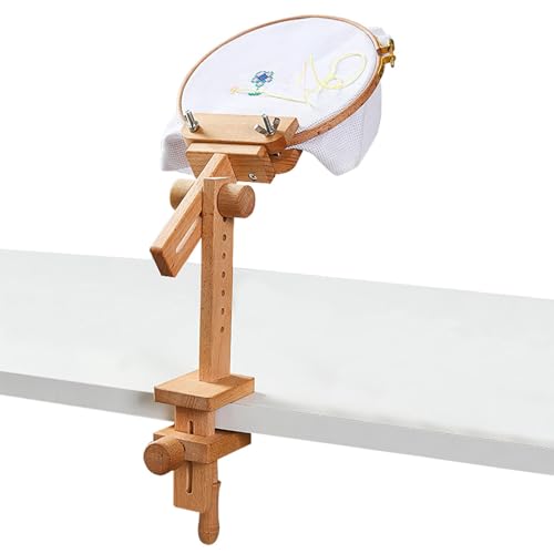 Soporte para bastidor de bordado, abrazadera para bastidor de bordado, soporte giratorio de 360 grados para marco de costura en cruz con abrazadera, juego de bordado a mano para regazo, mesa y cama