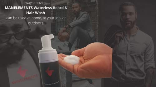 Manelements Waterless Beard And Hair Wash Shampoo For Men With Coconut Beard Oil. Beard Wash And Conditioner For Men. Cleanse, Volumize, Softens & Strengthens. Beard Shampoo With Beard Oil #TOP6