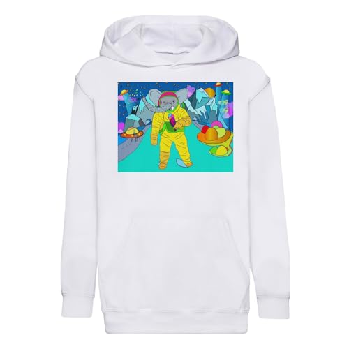 Sweat à capuche enfant blanc anti-irritation et facile à laver au quotidien