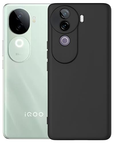 Spazy Case® iQOO Z9s 5G Back Cover | Soft Silicone Slim Back Case Cover for iQOO Z9s 5G - Black