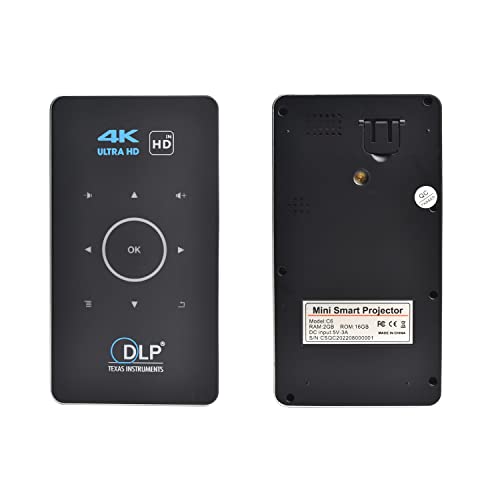 Mini projetor Android Smart DLP, projetor de bolso Bluetooth 4K LED 1080p WiFi HD Home Theater Cinem