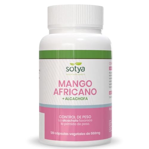 SOTYA Mango Africano con Alcachofa para el Control de Peso. Complemento Alimenticio Natural de 120 Cápsulas Vegetales