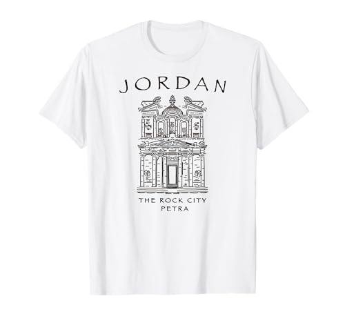 Jordania, ciudad rupestre de Petra, dibujo a mano Camiseta