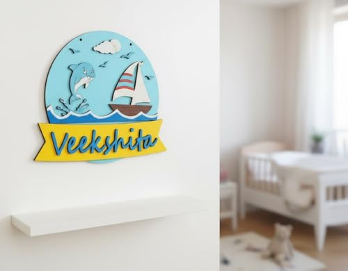 Image of Varenyam Personalized Wooden Name Plate Painting Kit for Kids | DIY Name Plate Board | Creative Art & Craft Gift for Boys & Girls | Birthday Gifts, Return Gifts for Kids (C)