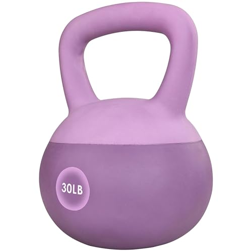 Fitvids Soft Kettlebells - Sea and Iron Sand Filled Weights for Women and Men - Color Coded Soft Vinyl Kettlebells, Multiple Sizes
