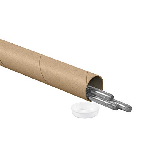 Partners Brand PP1506K Mailing Tubes with Caps, 1-1/2" x 6", Kraft (Pack of 50)