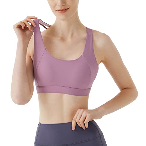 Image of Sports Bras for Women, Medium-High Support Strappy Padded Running Sports Bras with Removable Cups
