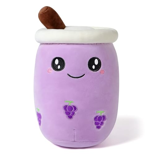 shownicer Peluche Boba Tea Oreiller en Peluche Kawaii Bubble Tea Jouet Animal Peluche Tasse à Thé au Lait Coussin de Lancer Cadeau pour Enfants Filles...