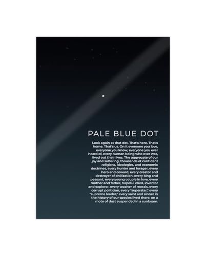 Earth from Space Poster - Pale Blue Dot by Voyager 1, Our Planet as a Tiny Speck in the Cosmos, Motivational Wall Art for Educat
