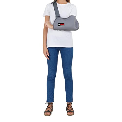 Image of CHEVALIER ?Neoprene Arm Sling Pouch Belt, Arm Brace Immobilizer With Elbow Support For Fracture, Sprain, Dislocation And Pain Relief (S, Grey)