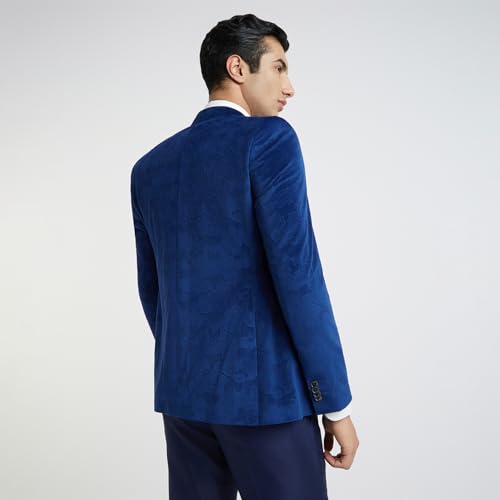 Image of Parx Men's Urban Fit Pure Terylene Notch Lapel Print Pattern Full Sleeve Casual Blazer