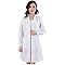 Camice da Laboratorio Bianco per Studenti Chimica Liceo Scuola Superiore Maniche Lunghe Polsini Elastici Cotone Poliestere Resistente Lavabile Unisex (A01-White, S)