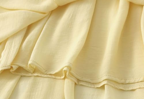 Womens Cotton Linen Skirt Elastic Waist Pleated Skirts Drawstring A-Line Midi Skirt Loose Fit Casual Trendy Skirts2