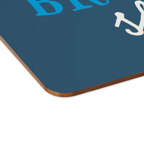 Sets de table en liège napperons souples bleu motif poisson mer grand format x4 - 4