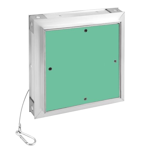 QWORK® trappe de visite 20 x 20 cm, cadre en aluminium, plaque de plâtre pour cloison sèche 12.5 mm