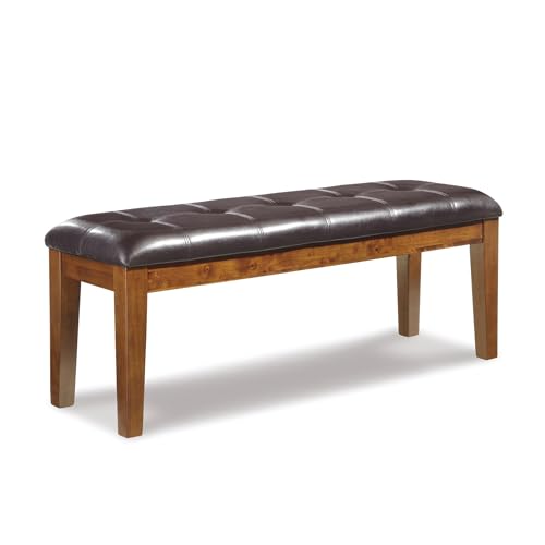 Signature Design by Ashley Ralene Tufted Upholstered Dining Room Bench, Medium Brown