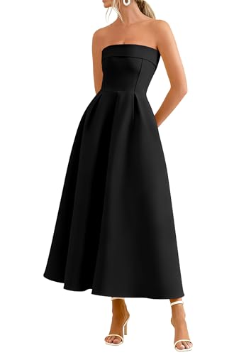 PRETTYGARDEN Cocktail Dresses for Women 2026 Summer Formal Elegant Tube Top Strapless Spring Wedding Guest Party Midi Dress - Image 6