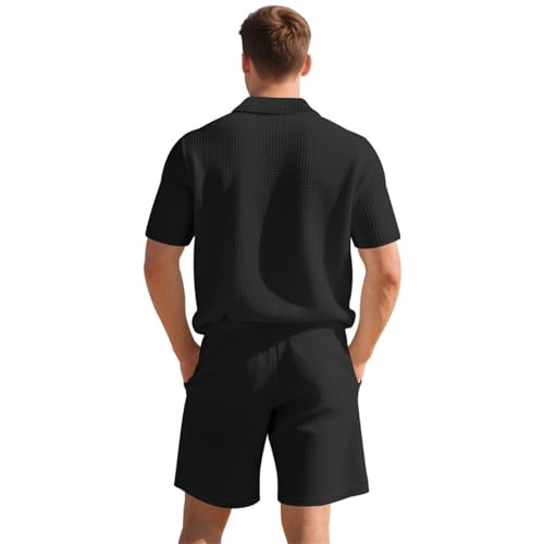Survêtement gaufré homme 2 pièces ensemble d'été décontracté chic - 5