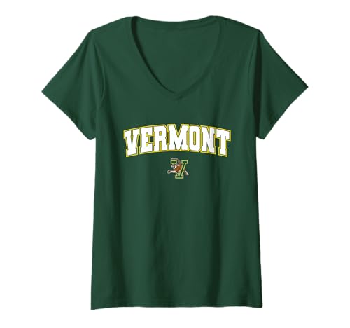 Womens University of Vermont Catamounts Arch Logo V-Neck T-Shirt