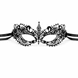 TK Gruppe Timo Klingler Augenmaske - Gothic & Venezianisch - Spitze Maske für Halloween - Damen Maskenball Spitzenmaske (Modell 02 - schwarz)